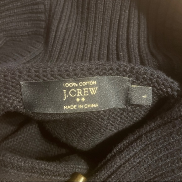 J. Crew | Navy Blue Men’s Toggle Closure Shawl-Collar Pullover Sweater - Picture 5 of 5